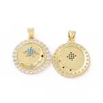 Brass Micro Pave Cubic Zirconia Pendants