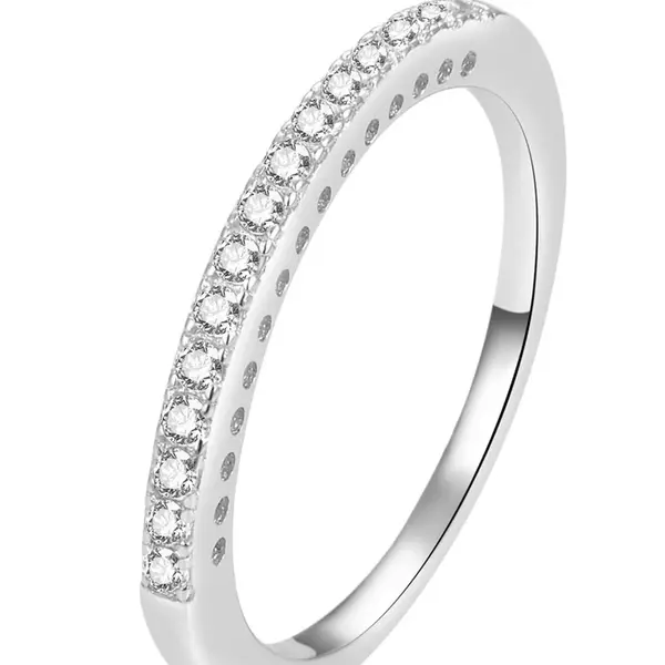 Beneto Jemný stříbrný prsten s čirými zirkony AGG365 52 mm
