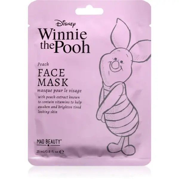 Mad Beauty Winnie The Pooh Piglet plátýnková maska s rozjasňujícím účinkem 25 ml