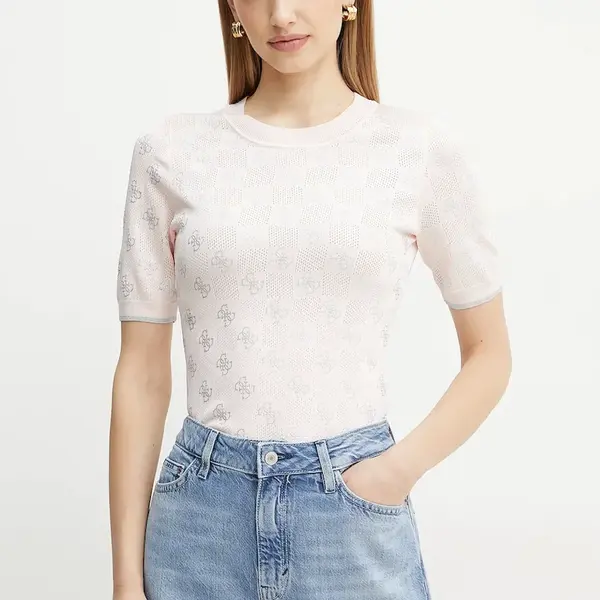 Svetr Guess ROSIE dámský, růžová barva, lehký, W5GR20 Z3D60