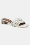 Semišové pantofle Kurt Geiger London Flower Low Sandal dámské, šedá barva, na podpatku, 4493544209