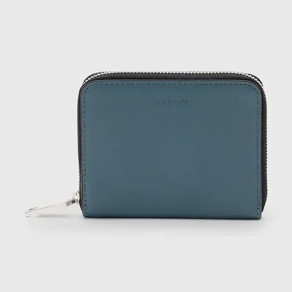 Kožená peněženka AllSaints LENA HEX dámská, černá barva, W130XC