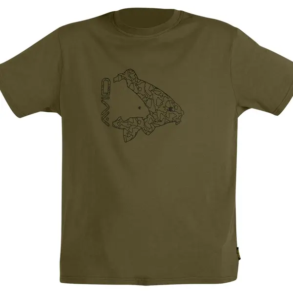 Avid carp tričko icon t-shirt khaki - s