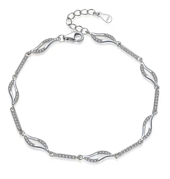 MOISS Elegantní stříbrný náramek s kubickými zirkony B0000738