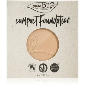 puroBIO Cosmetics Compact Foundation kompaktní pudrový make-up náhradní náplň SPF 10 odstín 02 9 g