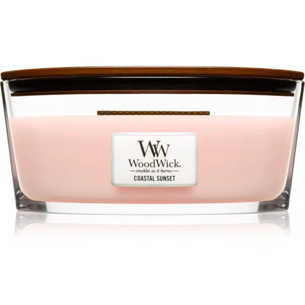 Woodwick Coastal Sunset vonná svíčka s dřevěným knotem (hearthwick) 453 g