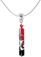 Lampglas Vášnivý náhrdelník Red Black s unikátní perlou Lampglas NPR12