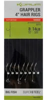 Korum návazec grappler 4” hair rigs barbed 10 cm - velikost háčku 8 průměr 0,30 mm nosnost 14 lb