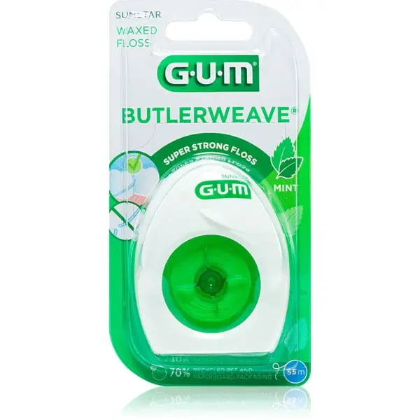 G.U.M Butlerweave voskovaná dentální nit s mátovou příchutí 55 m