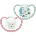 NUK Space Night 6-18 m dudlík Girl 2 ks