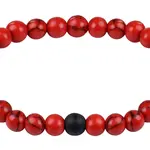 Troli Korálkový náramek z červeného howlitu a onyxu 18 cm