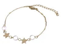 Troli Jemný pozlacený náramek s perličkami
