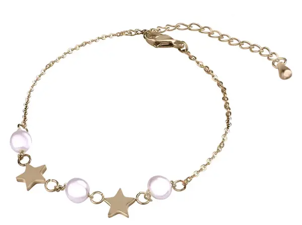 Troli Jemný pozlacený náramek s perličkami