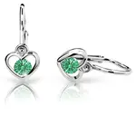 Cutie Jewellery Dětské náušnice z bílého zlata C1943-10-X-2 zelená
