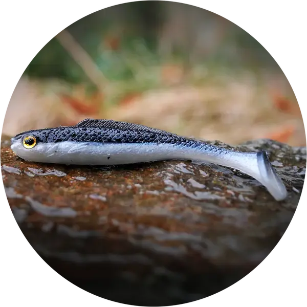 Redbass gumová nástraha ripper kicker black/silver - l 100 mm