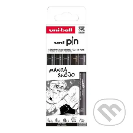 UNI PIN Drawing - sada linerů Manga Shojo (5 ks)