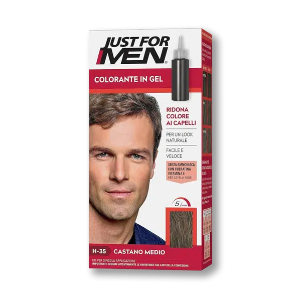 Šampón na zakrytie sivých vlasov farba plná hnedá Just for men H35 Medium Brown