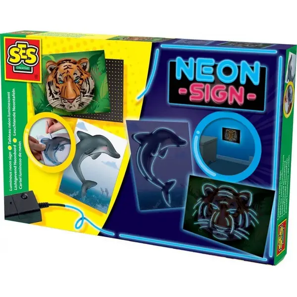 Neónový sveteľný obraz SES tiger, delfín-MATTEL