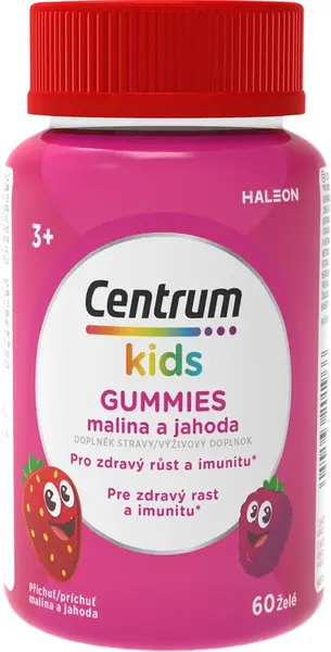 Centrum Kids Gummies Malina a jahoda multivitamín pre deti od 3 rokov, 60 želé