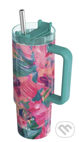 Nerezový termohrnček so slamkou Vibe Oil Petals 880 ml