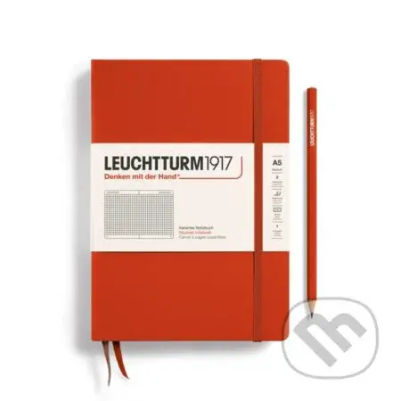 Leuchtturm1917 Zápisník Fox Red Medium A5 čtverečkovaný