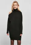 Women's knitted one-shoulder dress - black