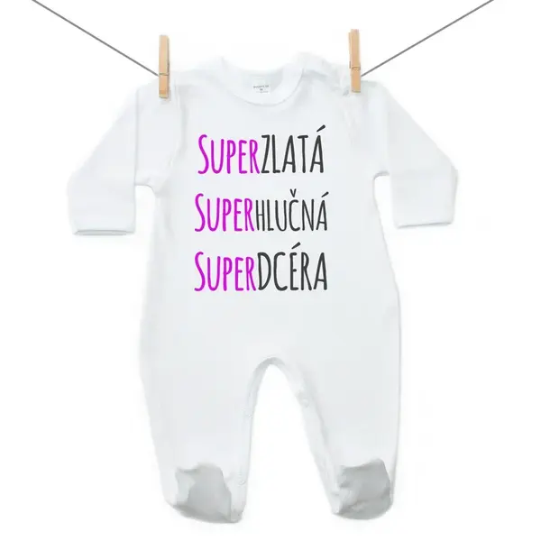 Boodyy Overal Super zlatá, super hlučná, super dcéra 86 (12-18 mesiacov)