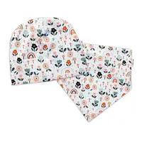 Baby Nellys Dvojvrstvová čiapka + šatka Palouček, smatanová, veľ. 104/110