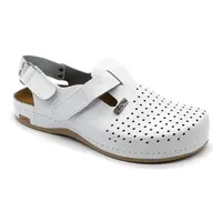 Leon 701 Pánska pracovná celokožená zdravotná obuv 46 - 30cm, biela, 2,5 cm