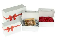 40 ks - Dárková krabice s potiskem mašle 363x290x125, bílá