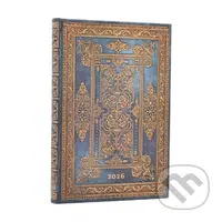 Paperblanks - týždenný diár Blue Luxe 2026 (mini, verso, elastické zatváranie)