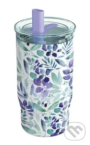 Nerezový termohrnček so slamkou Mist Violet Blooms 720 ml