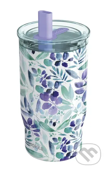 Nerezový termohrnček so slamkou Mist Violet Blooms 720 ml