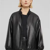 Women's jacket made of artificial leather black