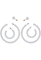 Pearl hoop earrings 3-pack