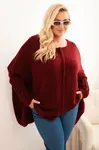 Kesi Włoski Svetr dámský Plus Size z akrylu s volným střihem a rukávem 3/4 fango