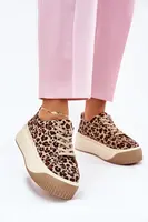 Boto Tenisky Na Masívnej Platforme Hladké Béžové Tirvanis