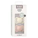 BIBS Supreme Symetrické Cumlíky z prírodného kaučuku Ivory/Blush, 0-6m, 2 ks