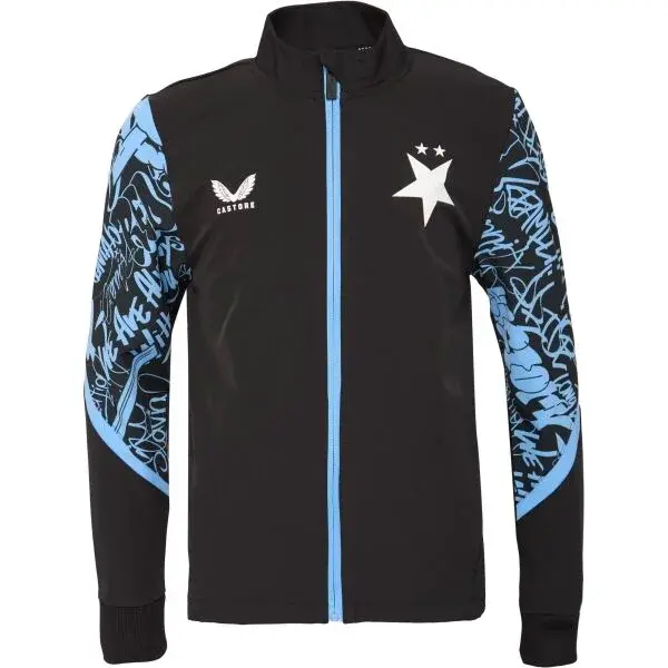 CASTORE SLAVIA PRAGUE PRE MATCH JACKET JR Detská predzápasová bunda, čierna, veľkosť