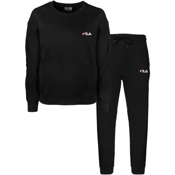 Fila BRUSHED COTTON FLEECE CREW Dámske pyžamo, čierna, veľkosť