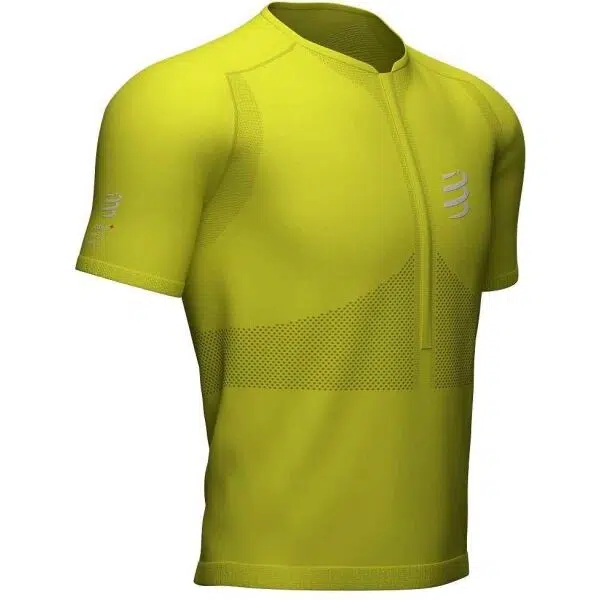 Compressport TRAIL HALF-ZIP FITTED SS TOP Pánsky bežecký dres, žltá, veľkosť