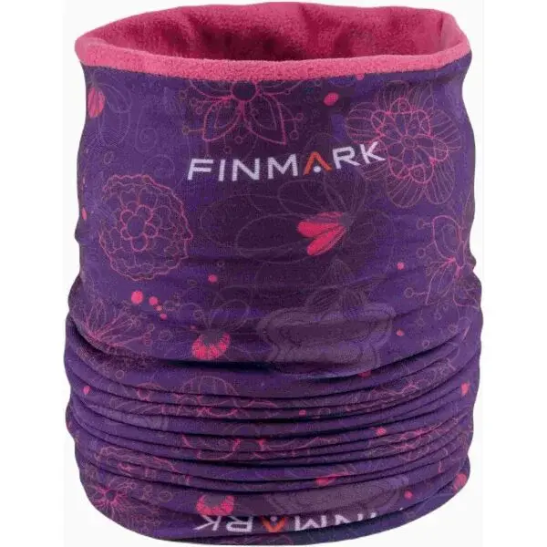 Finmark MULTIFUNCTIONAL SCARF WITH FLEECE Detská multifunkčná šatka, fialová, veľkosť UNI
