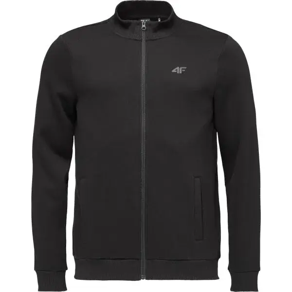 4F SWEATSHIRT FULL ZIP Pánska mikina, čierna, veľkosť