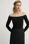 Body Saint Body OFF SHOULDR BODYSUIT dámské, černá barva, SB.318