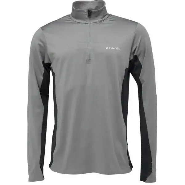 Columbia THREE PITCH HALF ZIP Pánske tričko, sivá, veľkosť