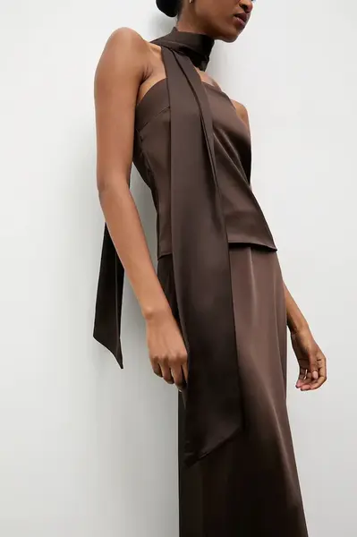 Top a sukně Answear.LAB dámský, hnědá barva