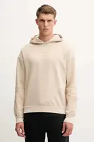 Bavlněná mikina BOGNER Fire+Ice ILAY pánská, béžová barva, s kapucí, s potiskem, 84429761