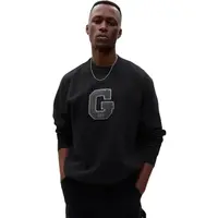 GAP LOGO CREW Pánska mikina, čierna, veľkosť