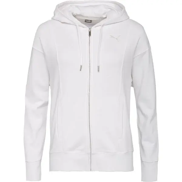 Puma HER FULL ZIP HOODIE Dámska mikina, biela, veľkosť