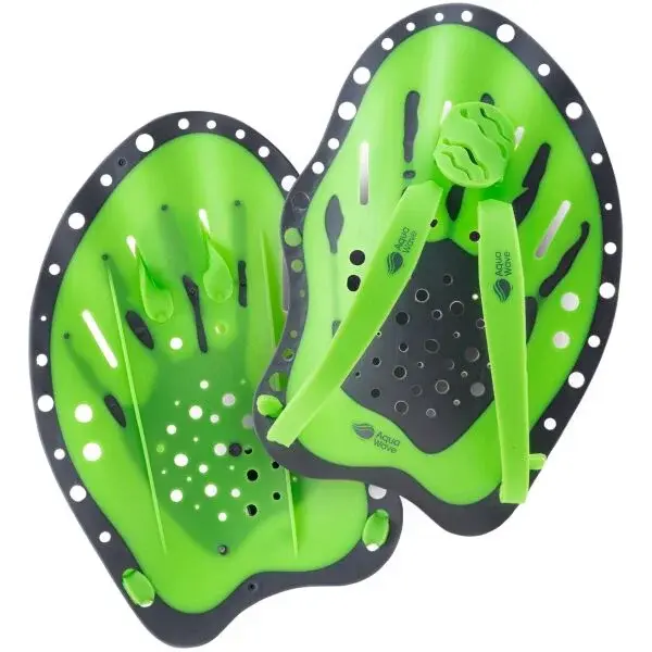 AQUAWAVE SHPOON Plavecké rukavice, zelená, veľkosť